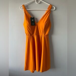 Halara Crisscross Backless Flare Mini Slip Dance Active Dress Sz XL